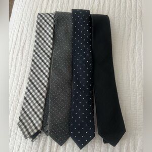 Bar III Men's Tie Set - Checkered, Gray, Polka Dot, Black